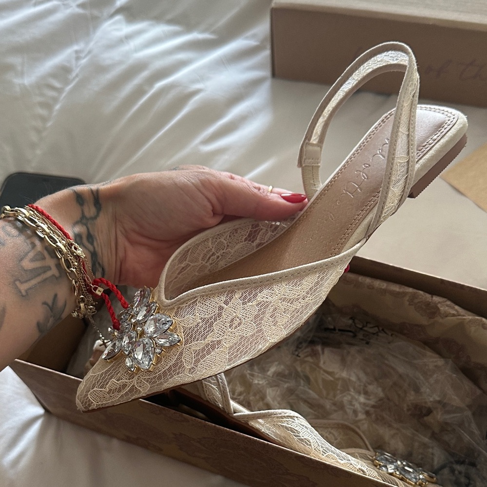 Elegant Lace Slingback Heels